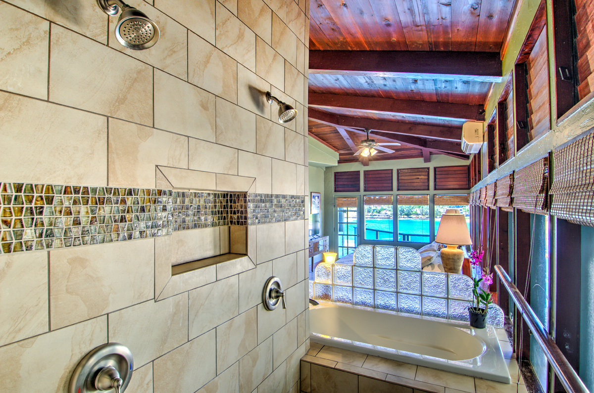 Shower in master bathroom